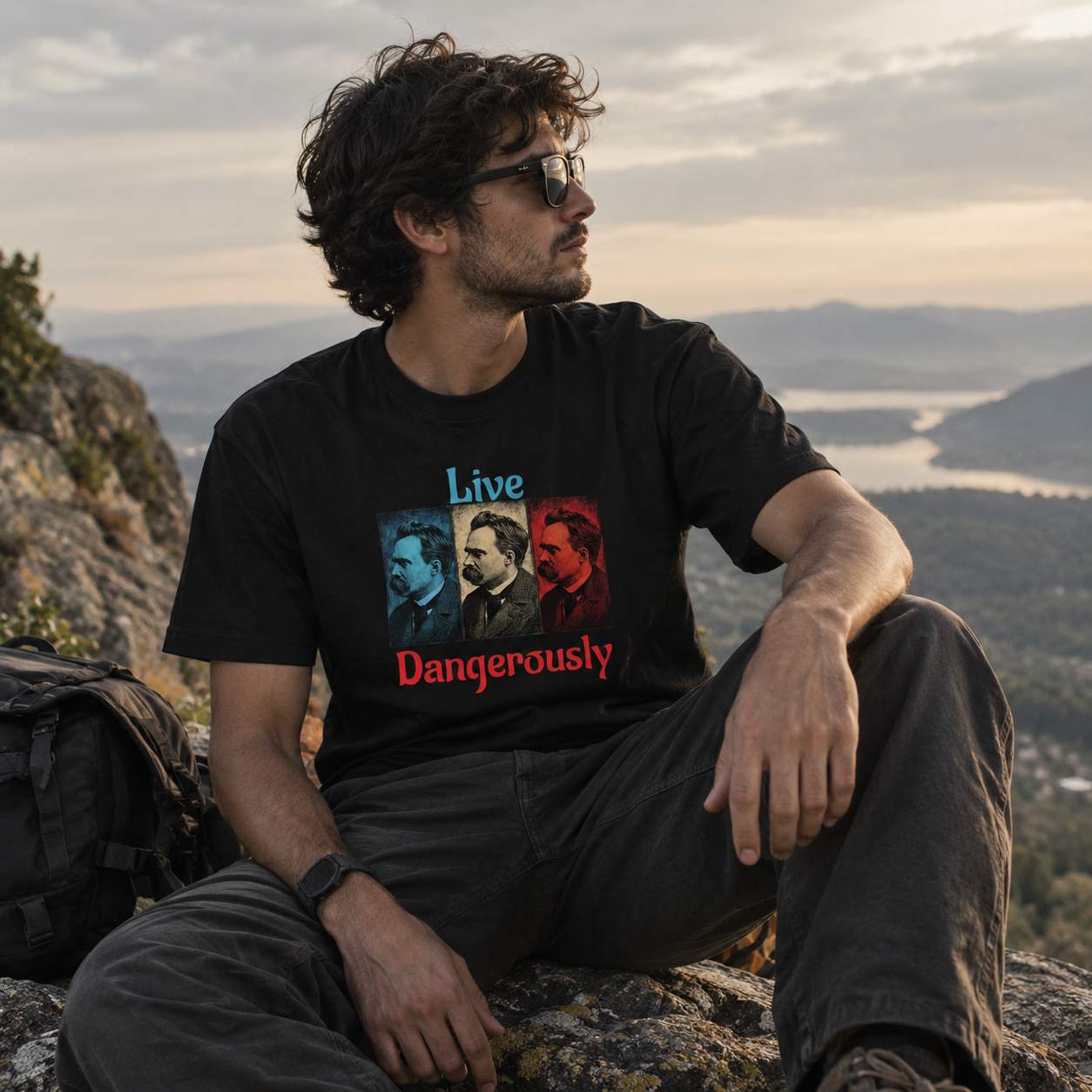 Live Dangerously — Nietzsche Edition Unisex organic mid-light t-shirt